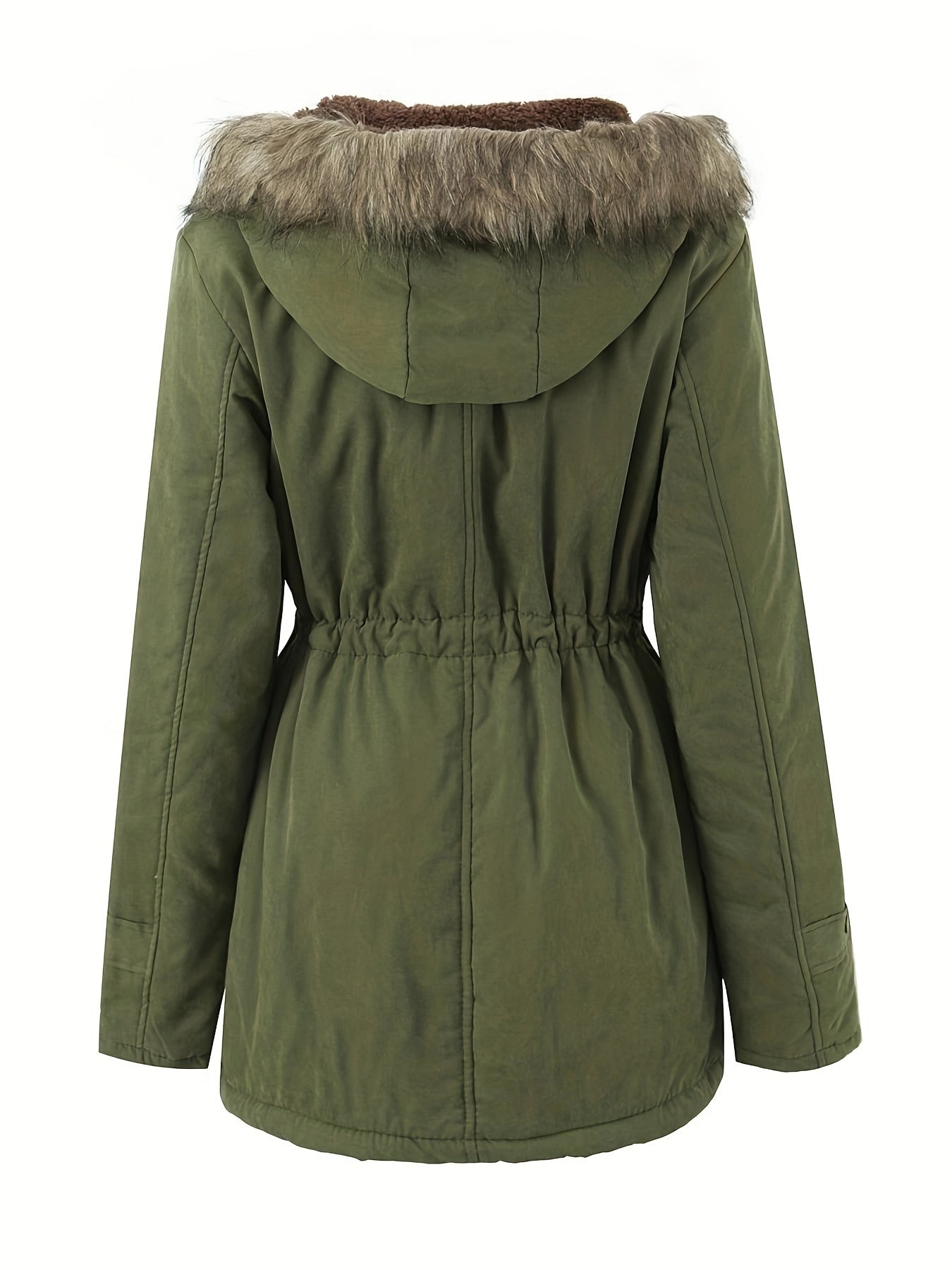 Fleece-Parka-Winterjacke mit veganem Fell für Damen, elegant | Perfekt für Outdoor-Aktivitäten