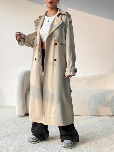 Stilvoller Trenchcoat mit Gürtel und mittellangem Design für Damen | Perfekt für formelle Anlässe
