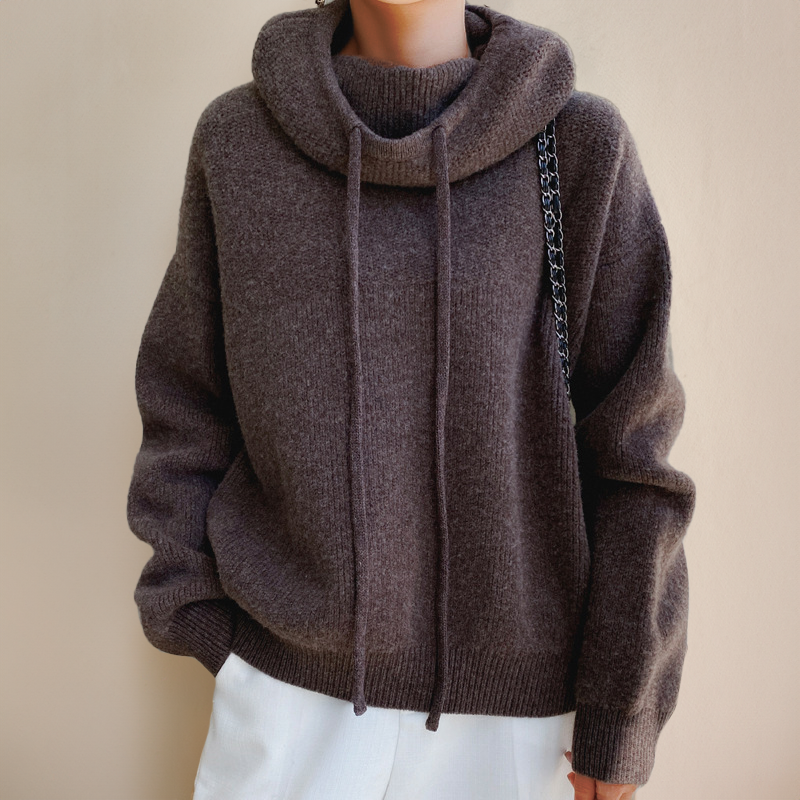 Strick-Hoodie mit Relaxed Fit | Lockerer Rollkragen | Lässige Eleganz