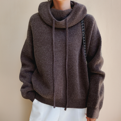 Strick-Hoodie mit Relaxed Fit | Lockerer Rollkragen | Lässige Eleganz