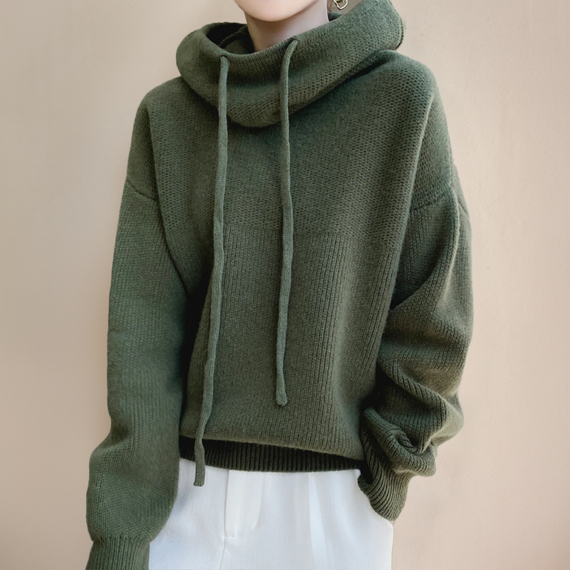 Strick-Hoodie mit Relaxed Fit | Lockerer Rollkragen | Lässige Eleganz