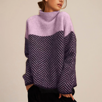 Strickpullover mit Muster | Hoher Kragen | Lässige Eleganz