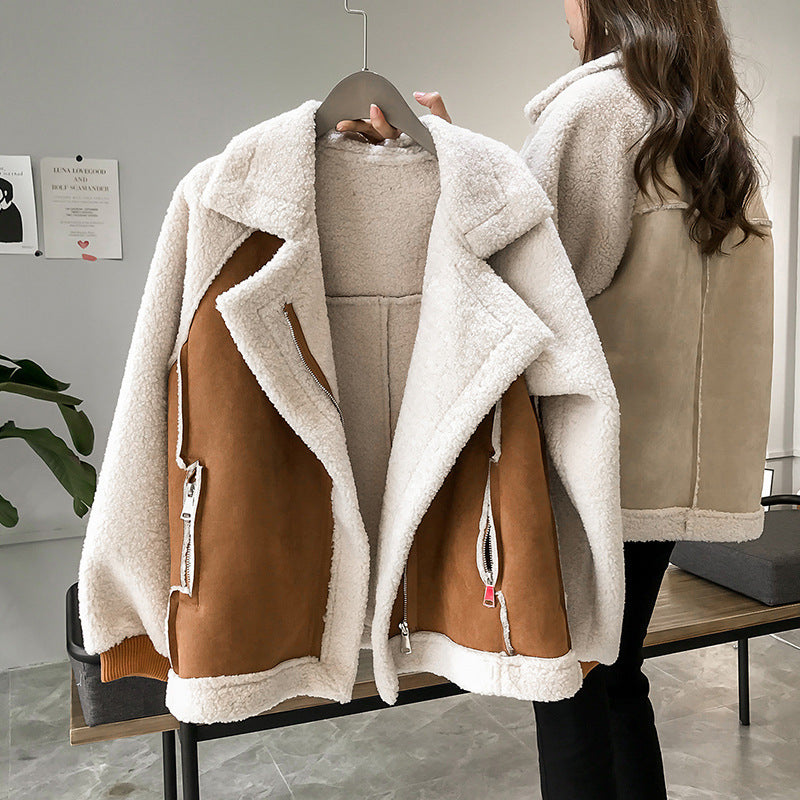 Teddy Damen Mantel Oversized | Warm Kontrast