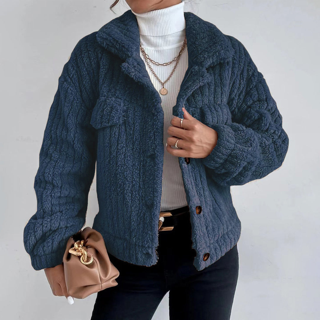 Teddy Damen Jacke Kurz | Elegant Warm