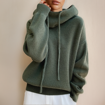 Strick-Hoodie mit Relaxed Fit | Lockerer Rollkragen | Lässige Eleganz