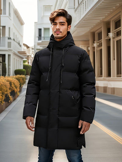 Warme Kapuzen Puffer Nicht-Dehnbar Reißverschluss Winterjacke Für Herren | Perfekt für Outdoor-Aktivitäten