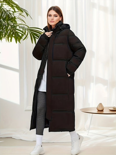 Stilvolle Schwarze Lange Winter Parkajacke Für Damen | Ideal für Winter