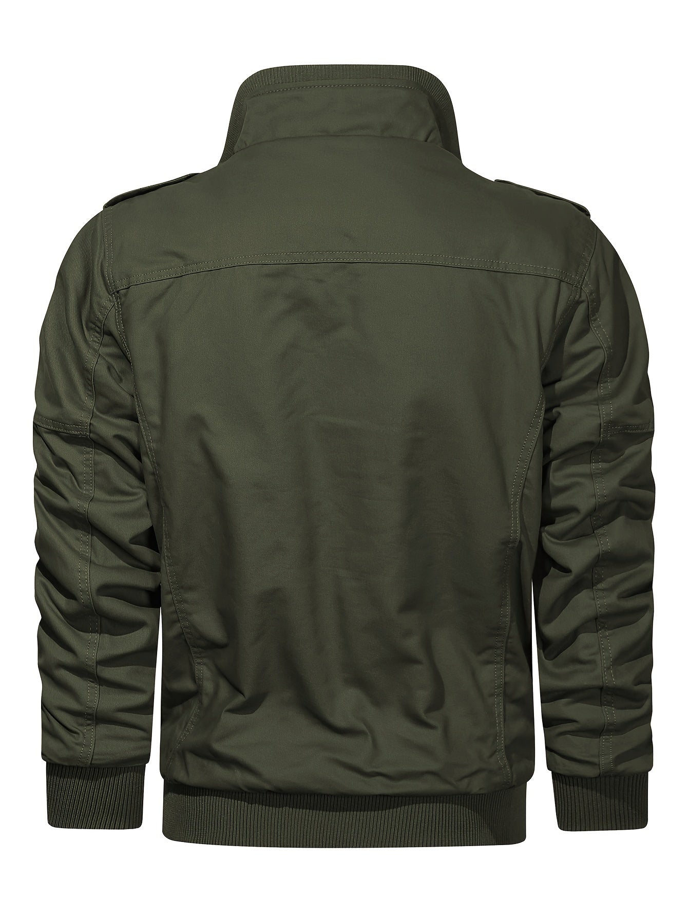 Warme Unifarbene Multi-Taschen Outdoorjacke Für Winter Für Herren | Perfekt für Outdoor-Aktivitäten