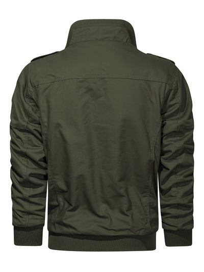 Warme Unifarbene Multi-Taschen Outdoorjacke Für Winter Für Herren | Perfekt für Outdoor-Aktivitäten