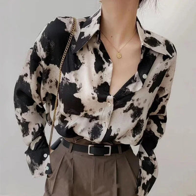 Ber-Ann - Schicke Kuh Chiffon Bluse