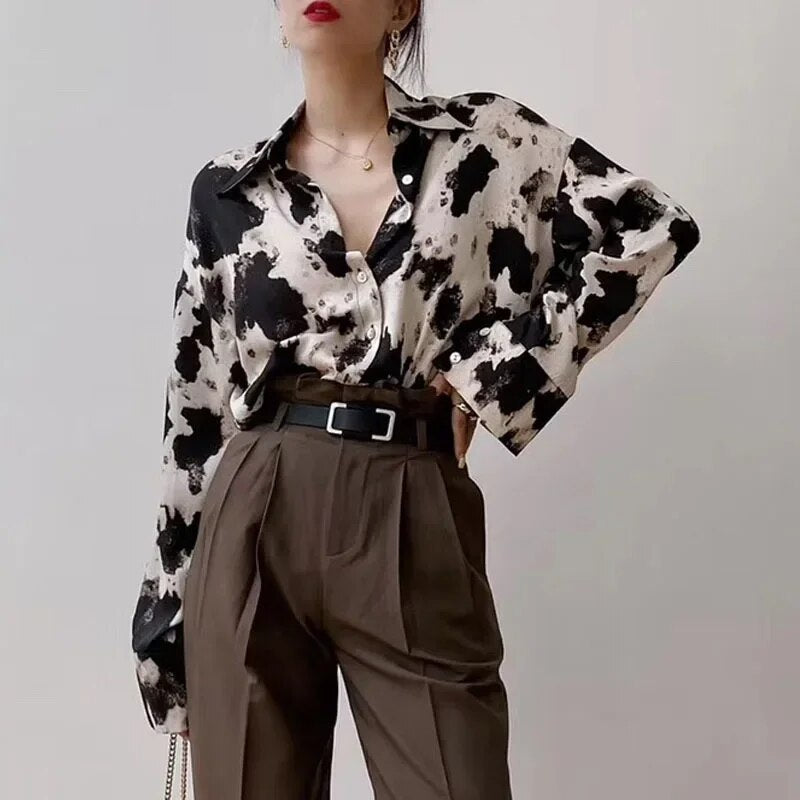 Ber-Ann - Schicke Kuh Chiffon Bluse