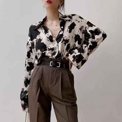 Ber-Ann - Schicke Kuh Chiffon Bluse