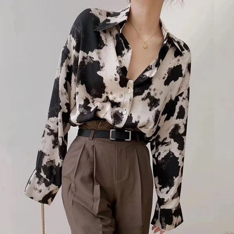 Ber-Ann - Schicke Kuh Chiffon Bluse