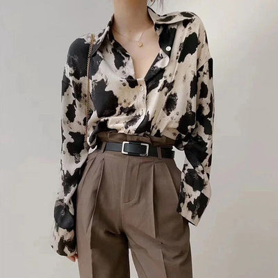 Ber-Ann - Schicke Kuh Chiffon Bluse