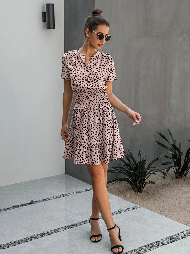 Betany - Trendiges Animal Print Mini Kleid