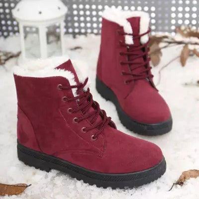 Warme Rutschfeste Schnee Stiefel Mit Schnürsenkeln Für Damen | Perfekt für Outdoor-Aktivitäten