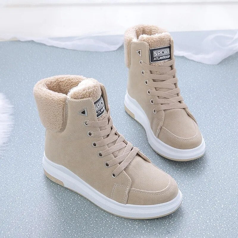 Warme Flache Winter Knöchel Stiefel Für Damen | Ideal für Winter