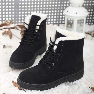 Warme Rutschfeste Schnee Stiefel Mit Schnürsenkeln Für Damen | Perfekt für Outdoor-Aktivitäten