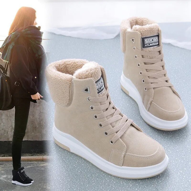 Warme Flache Winter Knöchel Stiefel Für Damen | Ideal für Winter