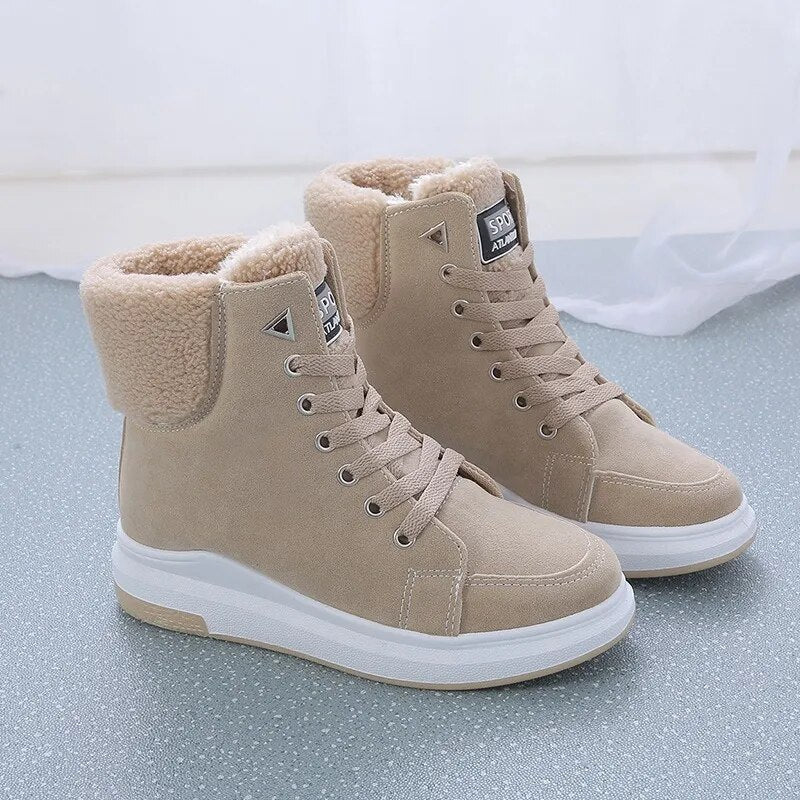 Warme Flache Winter Knöchel Stiefel Für Damen | Ideal für Winter