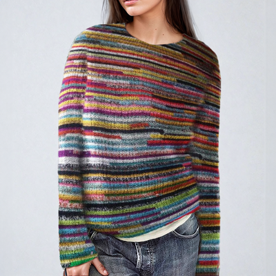 Gemusterter Pullover in lockerer Passform für Frauen