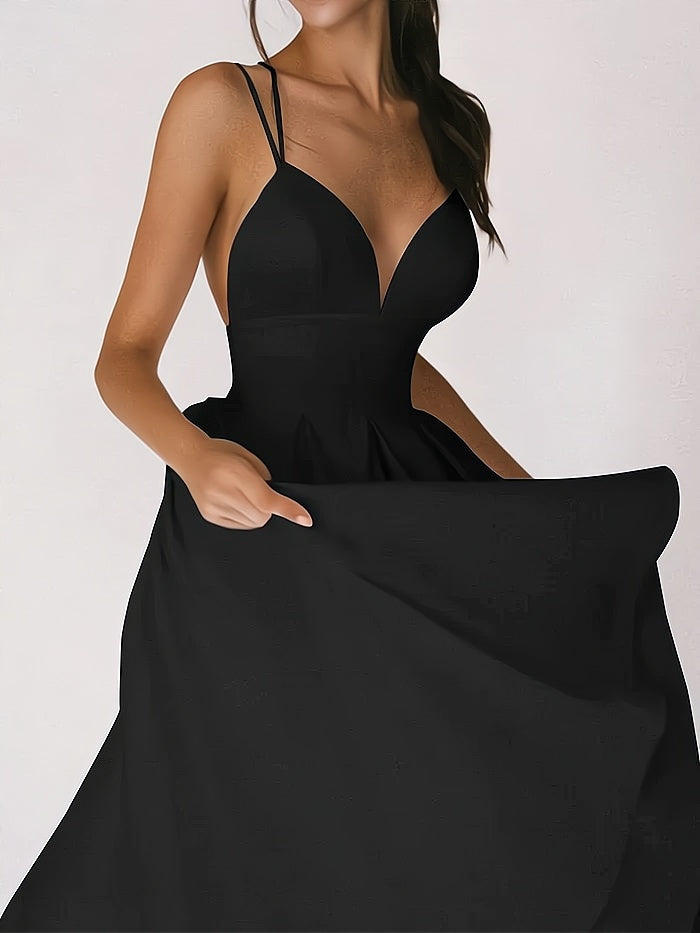 Charline™ – Damen Abendkleid Lang mit V-Ausschnitt Eleganz & Komfort