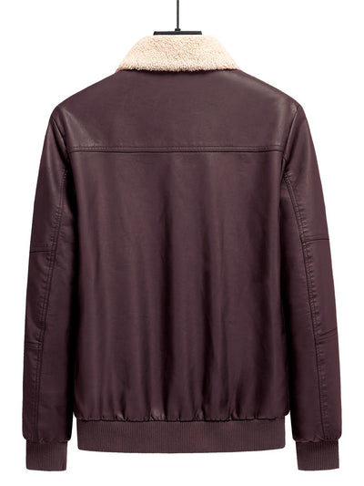 Warme Fleece PU Leder Winterjacke Für Herren | Perfekt für Outdoor-Aktivitäten