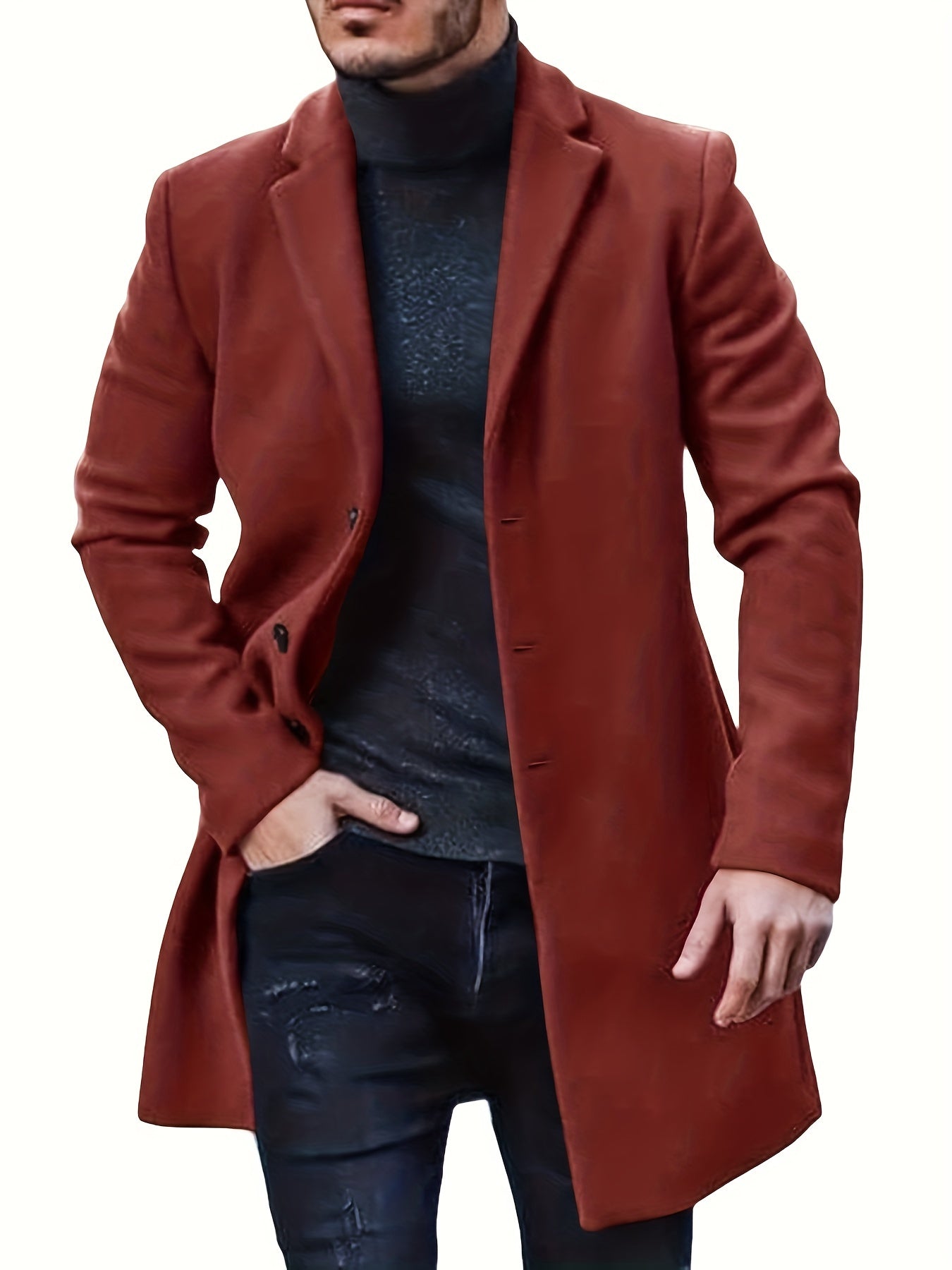 Elegante Einreiher Winterjacke Für Herren | Ideal für Winter