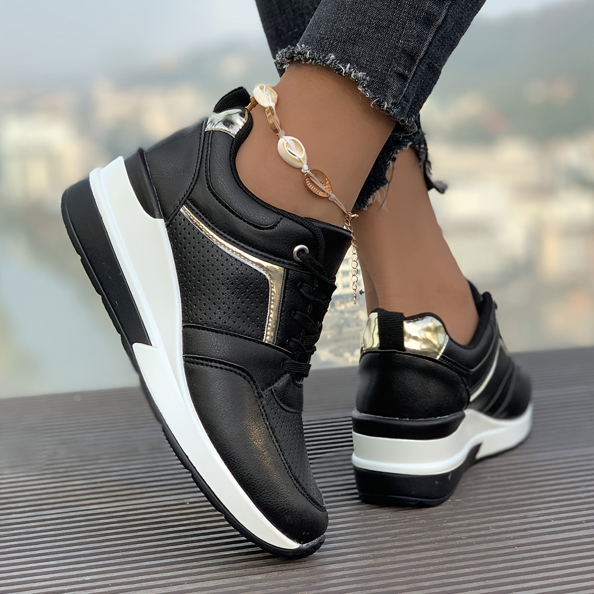 Lässige Einfarbige Freizeitsneaker für Damen | Perfekt für lässige Tage