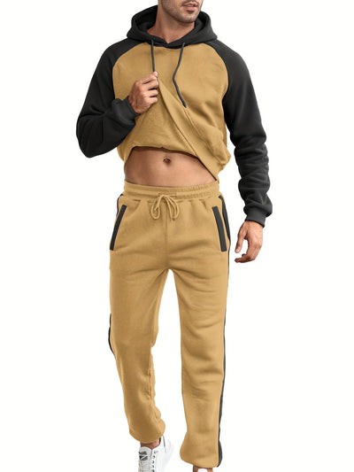 Klassischer Vollständiger Reißverschluss Langarm Hoodie Und Jogginghose Trainingsanzug Für Herren | Perfekt für Outdoor-Aktivitäten
