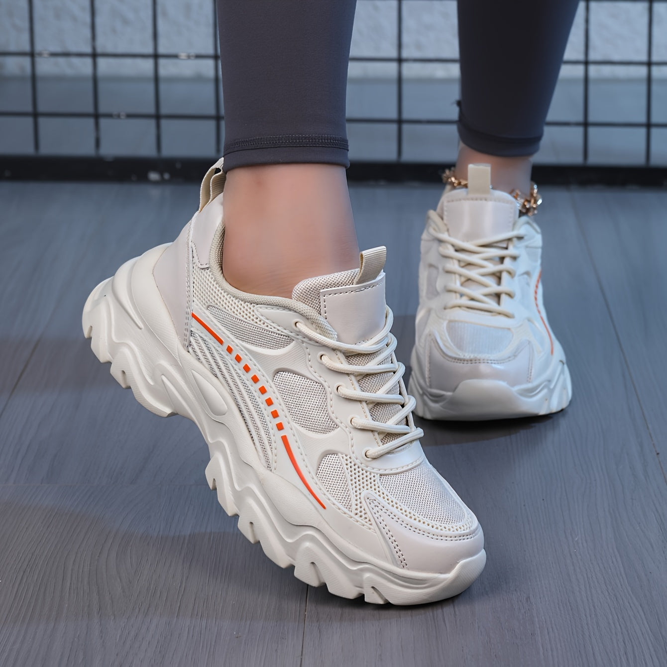 Elegante Damen Plateau-Sneaker aus Atmungsaktivem Mesh | Ideal für den Alltag