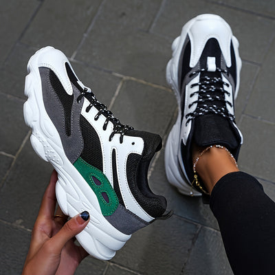 Stylische Chunky-Sneaker mit Dicker, stoßdämpfender Sohle für Damen | Perfekt für den Alltag