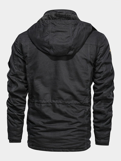 Taktische Warme Fleece Kapuzen-Cargo-Outdoorjacke Für Herren | Perfekt für Outdoor-Aktivitäten