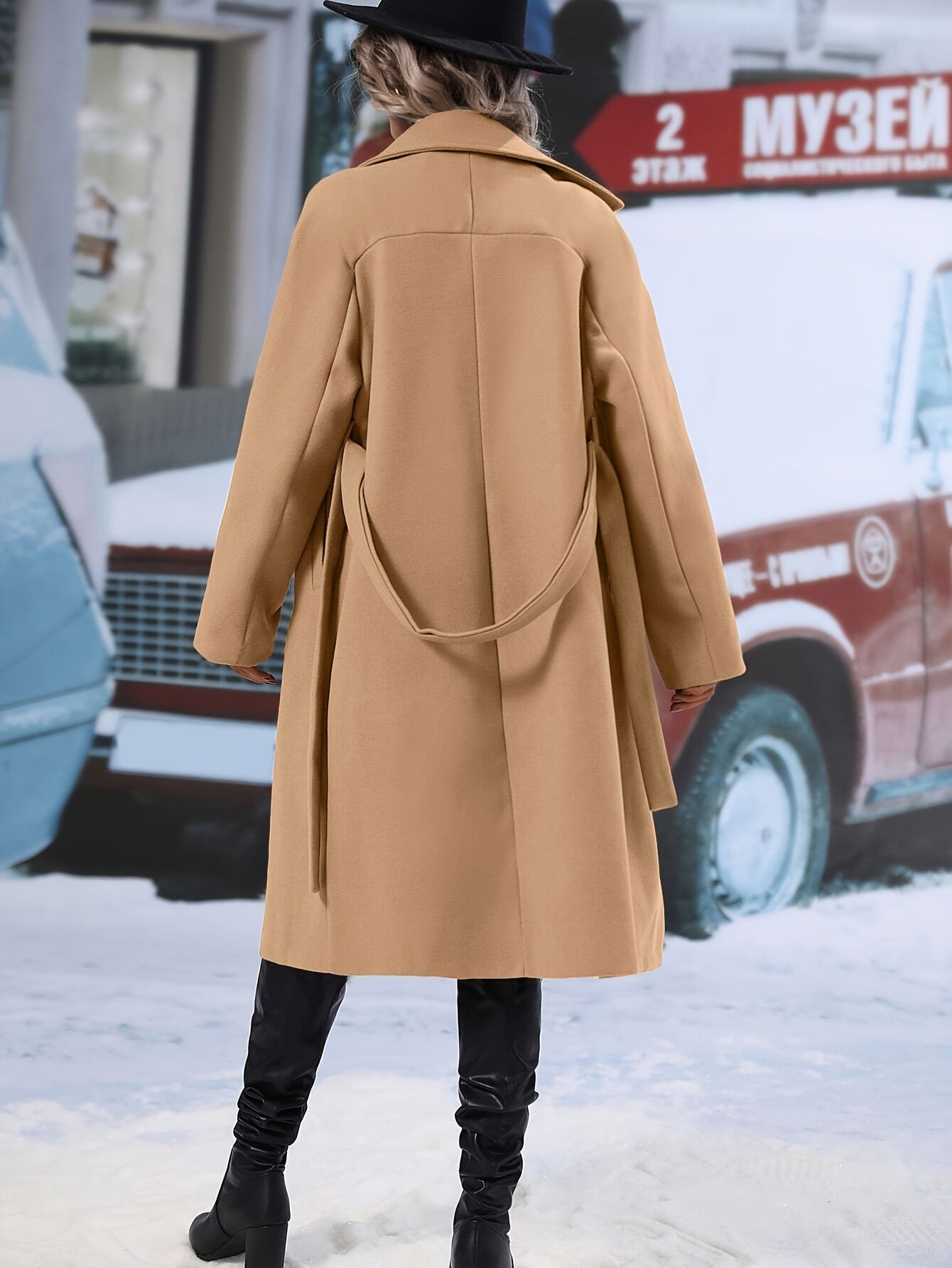 Eleganter Trenchcoat mit Gürtel und einfarbigen Taschen für Damen | Perfekt für Alltagskleidung