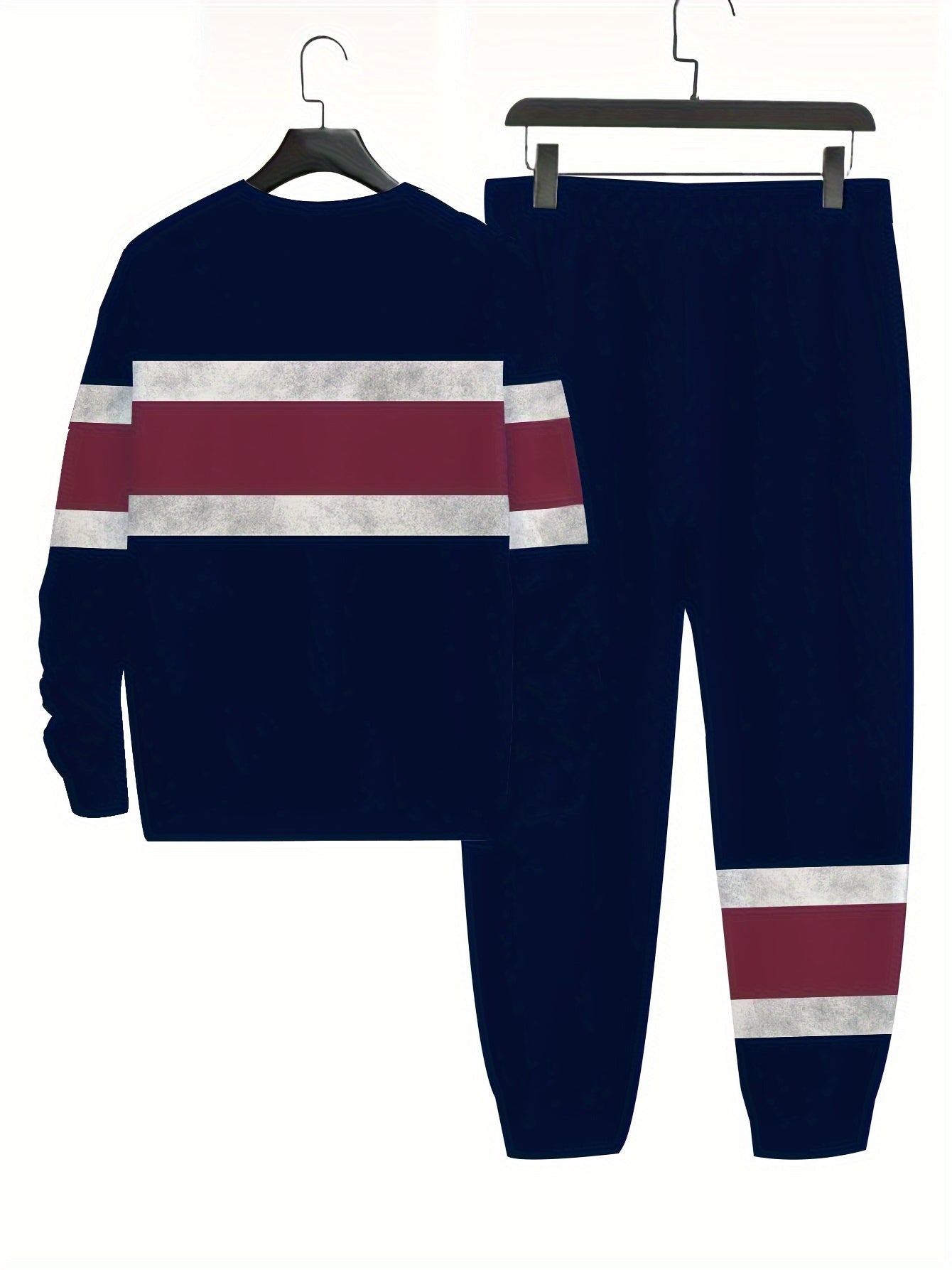 Casual Fleece Gefütterter Trainingsanzug Mit Rundhals Pullover Und Jogginghose Für Herren | Perfekt für lässige Tage