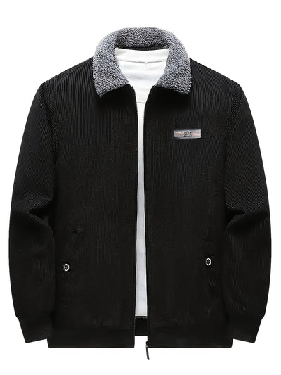 Lässige Mit Etikett Patch Fleece Gefütterte Winterjacke Für Herren | Perfekt für Outdoor-Aktivitäten