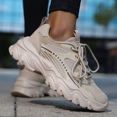 Elegante Damen Plateau-Sneaker aus Atmungsaktivem Mesh | Ideal für den Alltag
