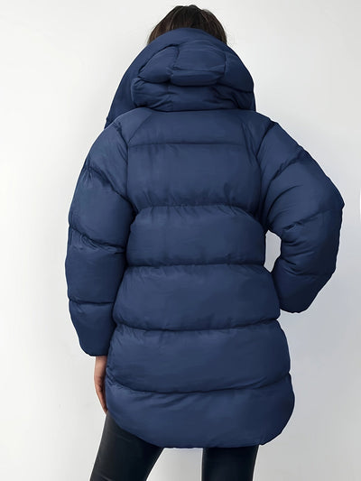 Warme elegante Puffer-Winterjacke mit Kapuze für Damen | Ideal für Winter