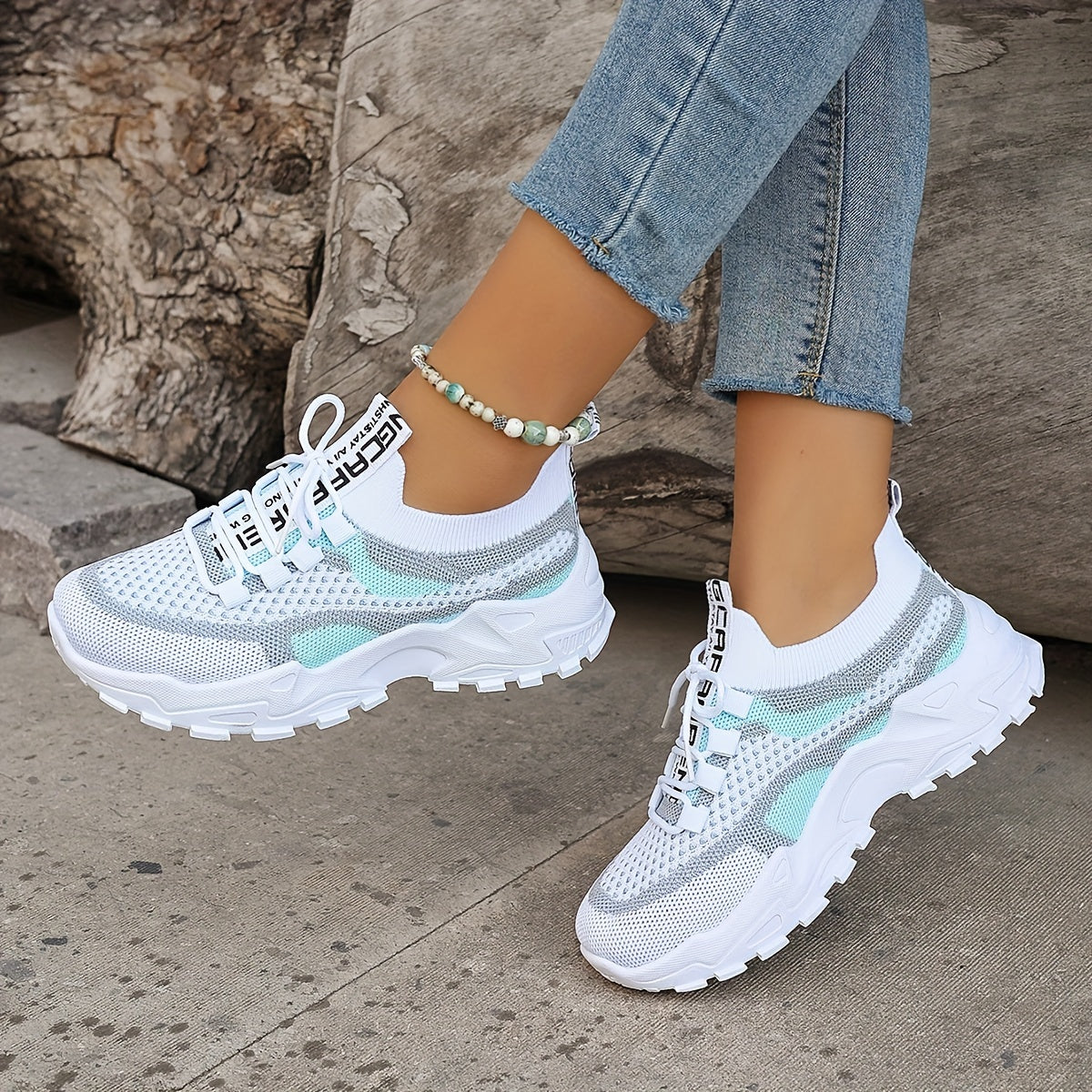 Elegante Colorblock Strick-Sneakers für Damen | Perfekt für Casual Days