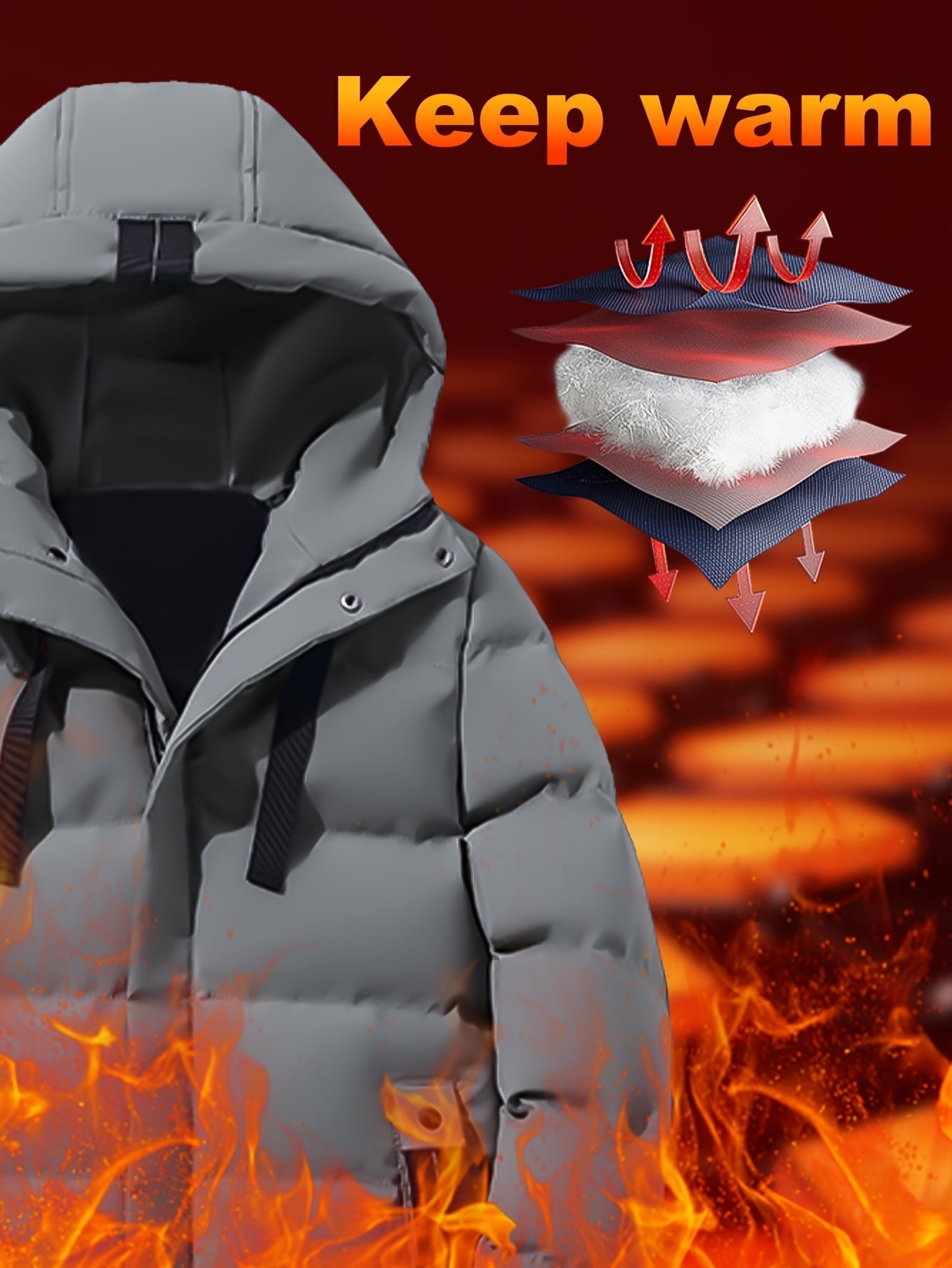 Casual Gepolsterte Kapuzen Puffer Winterjacke Für Herren | Perfekt für Outdoor-Aktivitäten
