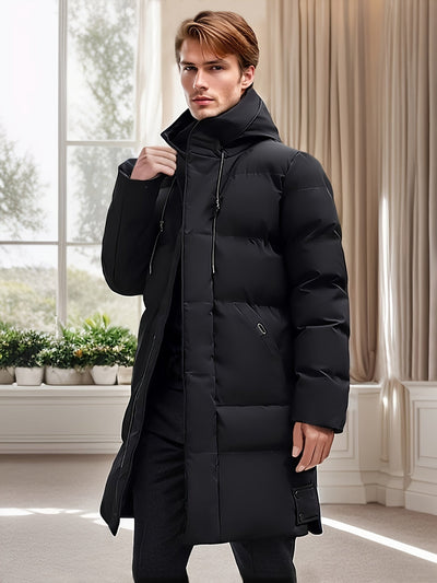 Warme Kapuzen Puffer Nicht-Dehnbar Reißverschluss Winterjacke Für Herren | Perfekt für Outdoor-Aktivitäten