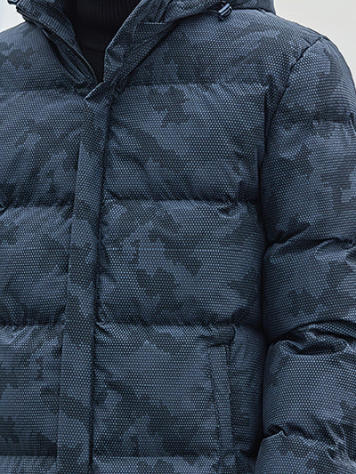 Warme Baumwoll-Camo-Stil Mit Abnehmbarer Kapuze Winterjacke Für Herren | Perfekt für Outdoor-Aktivitäten