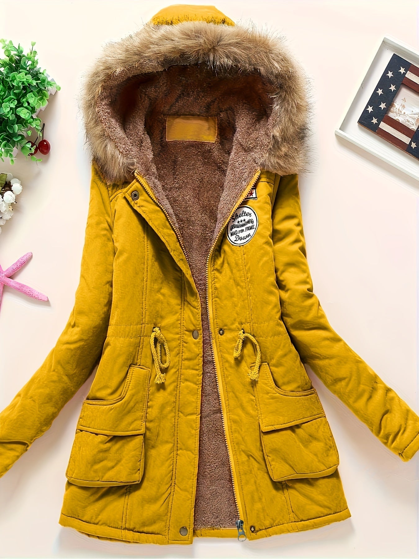 Gemütlicher Fleecegefütterter Kapuzen Wintermantel für Damen | Ideal für Herbst/Winter