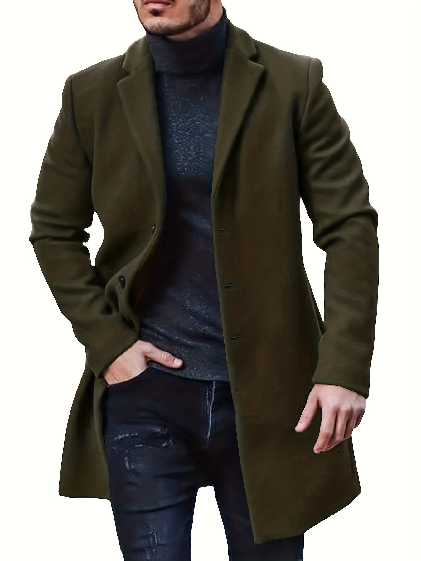 Elegante Einreiher Winterjacke Für Herren | Ideal für Winter