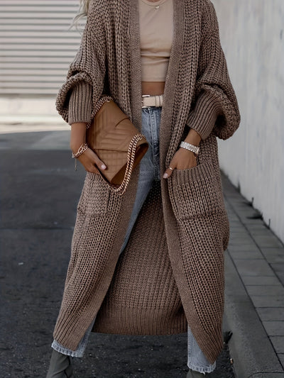 Lässiger Strickcardigan mit Taschen aus Wolle für Damen | Perfekt für Alltag