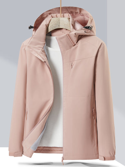 Wasserdichte elegante Fleece-Winterjacke mit Kapuze für Damen | Ideal für den Winter