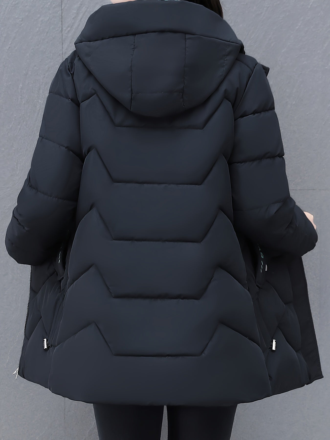 Lässige Halb Lange Puffer Winterjacke mit Kapuze für Damen | Perfekt für Casual Days