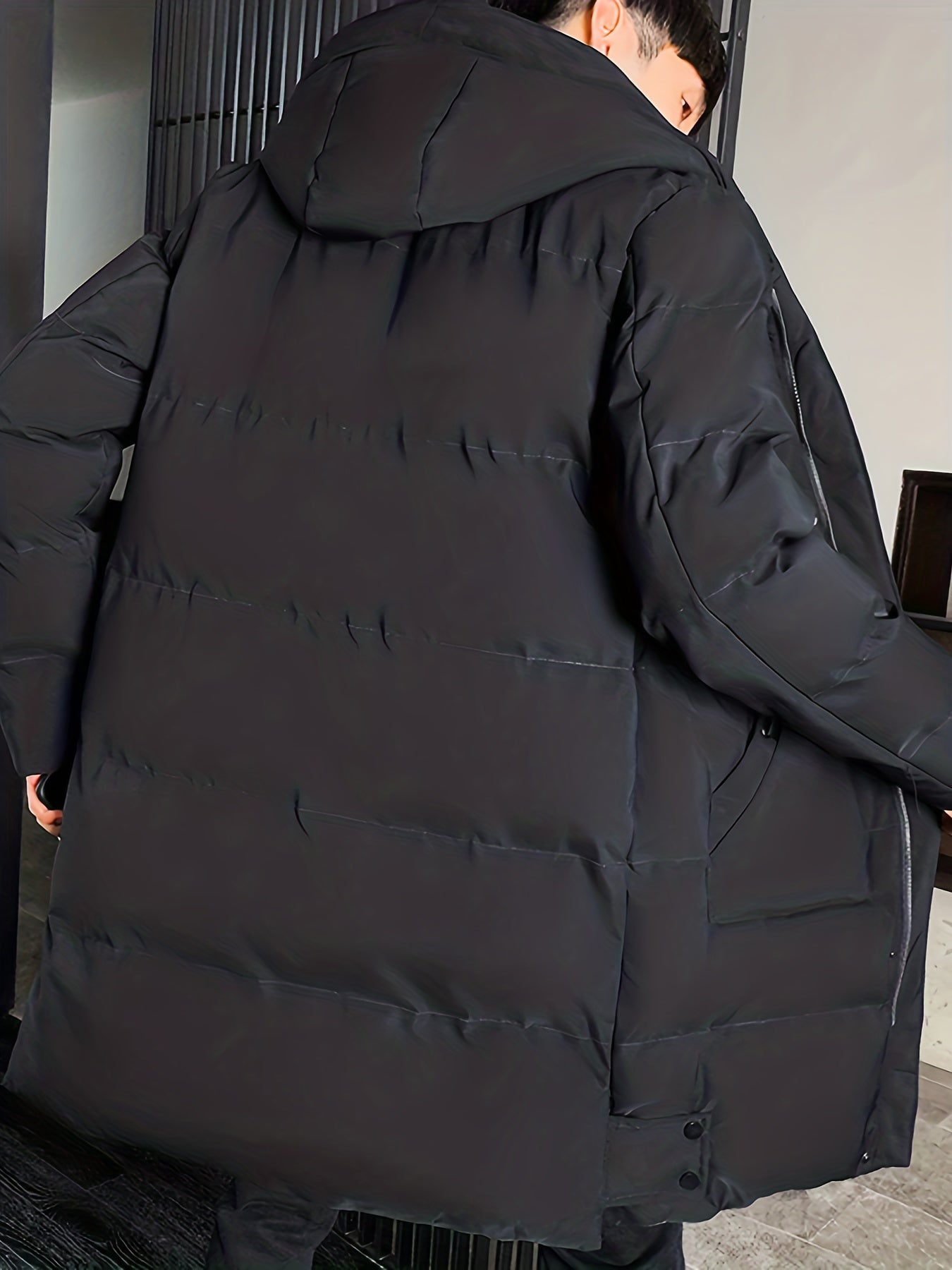 Warme Mittellange Kapuzen-Übermantel-Winterjacke Für Herren | Perfekt für Outdoor-Aktivitäten