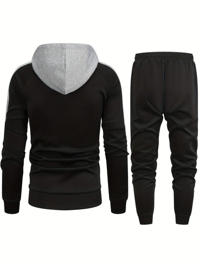 Casual Vollständiger Reißverschluss Hoodie Und Jogginghose Trainingsanzug Für Herren | Perfekt für Freizeitaktivitäten