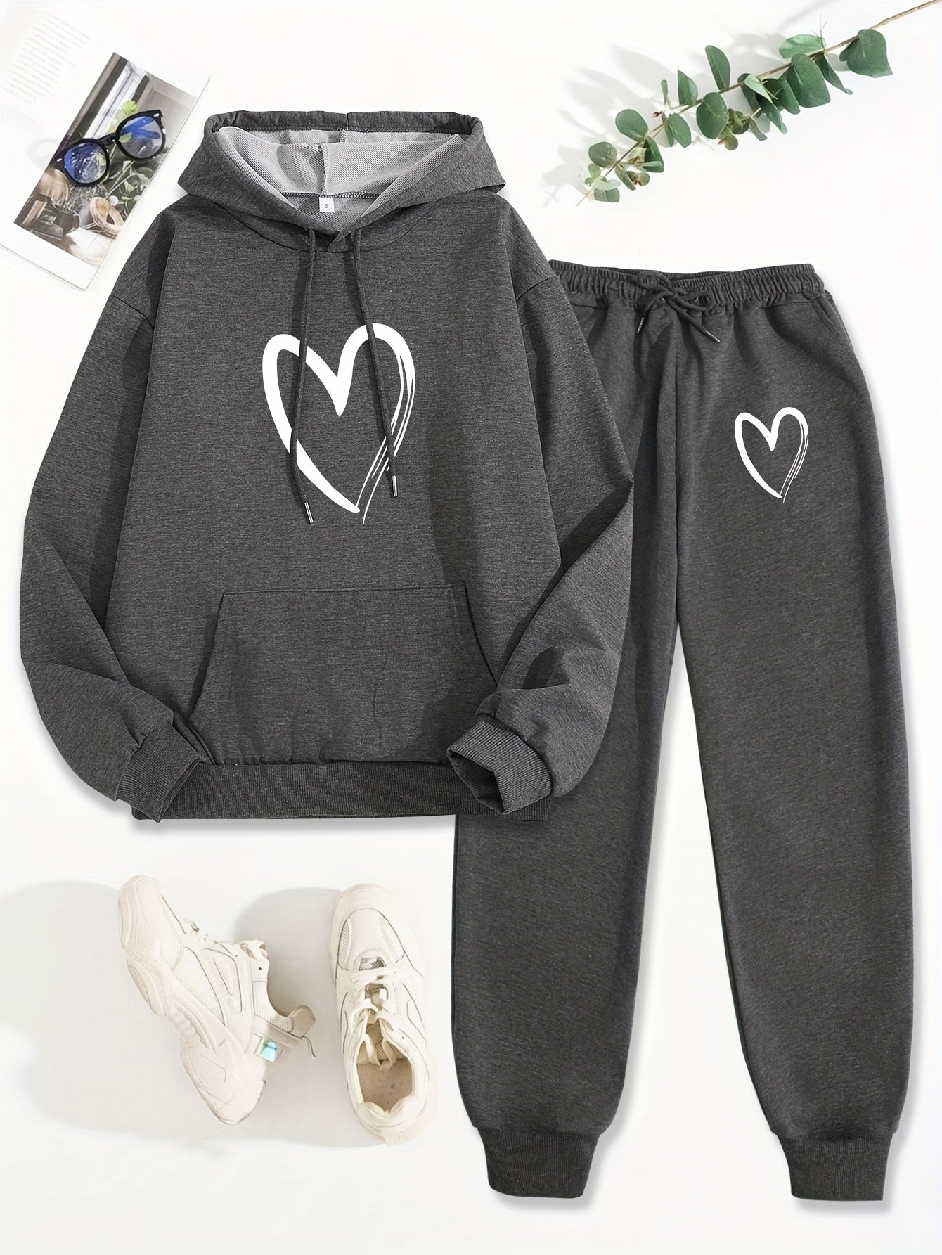 Stilvoller Baumwollpullover & Jogginghose Mit Kapuze Für Damen | Ideal für Herbst/Winter